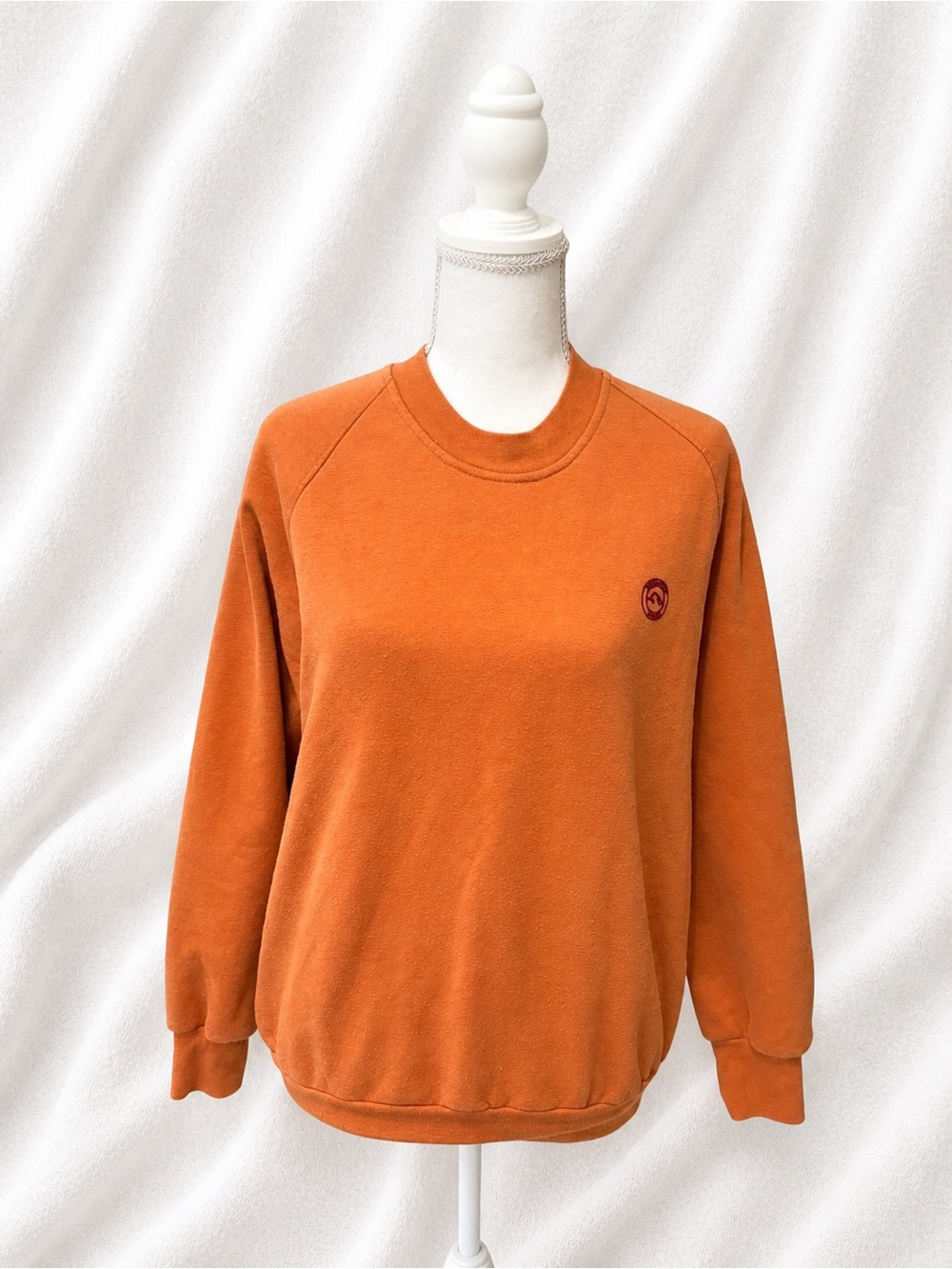 Jordache Burnt Orange Crewneck Sweatshirt with Small Chest Emblem